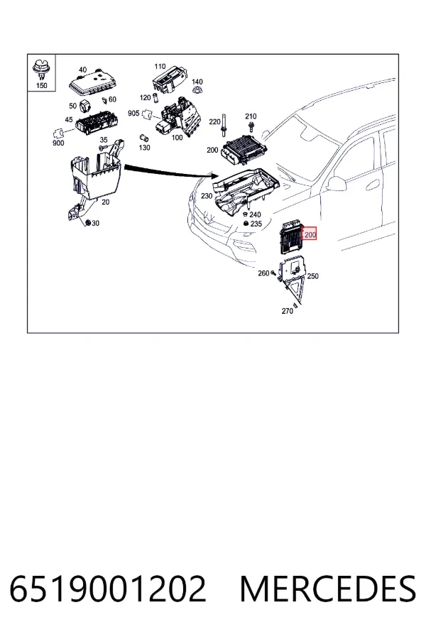 Módulo de direção (Centralina eletrônica) de motor Mercedes ML/GLE W166