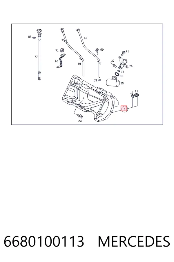 Panela de óleo de cárter do motor 6680100113 Mercedes