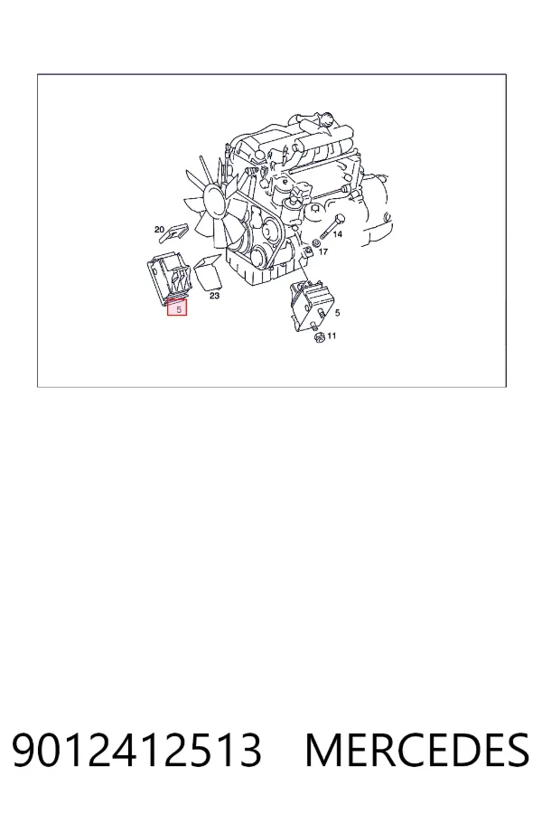 Coxim (suporte) esquerdo/direito de motor 9012412513 Mercedes