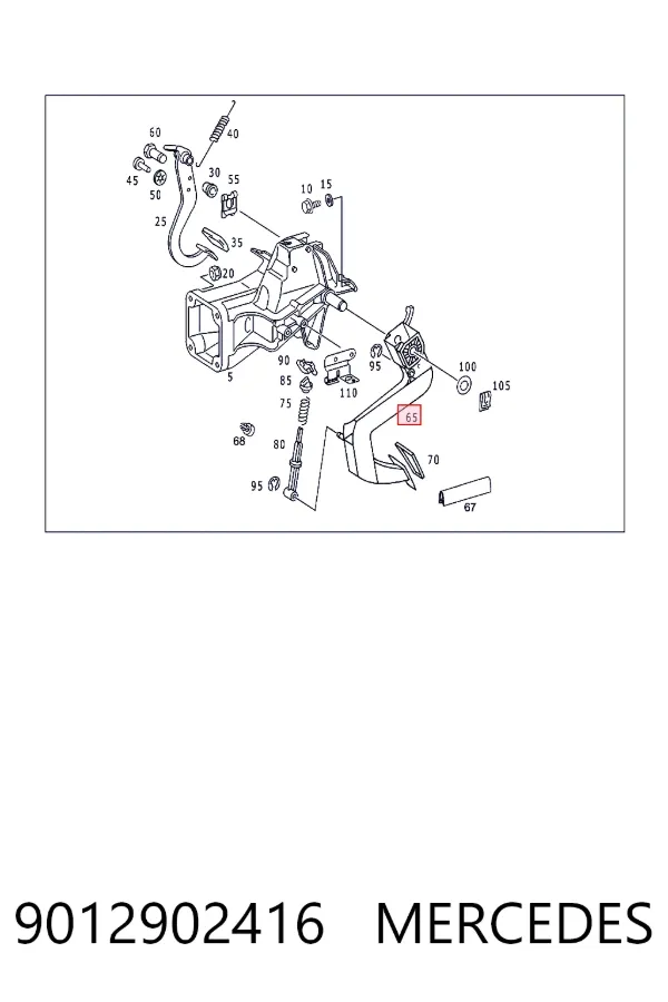 Pedal de embraiagem 9012902416 Mercedes