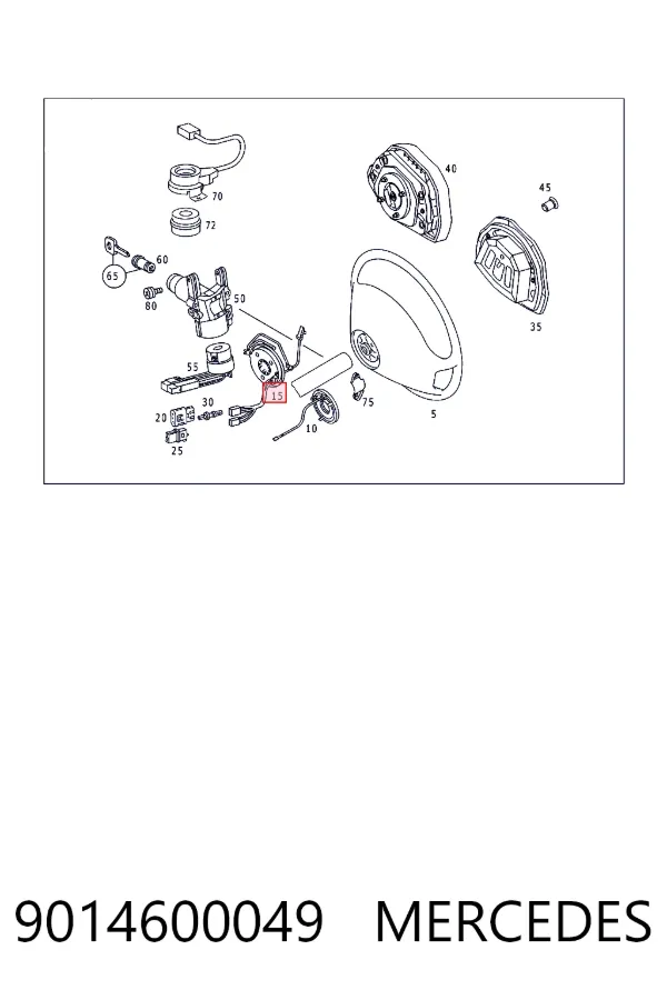 Anel AIRBAG de contato, cabo plano do volante 9014600049 Mercedes