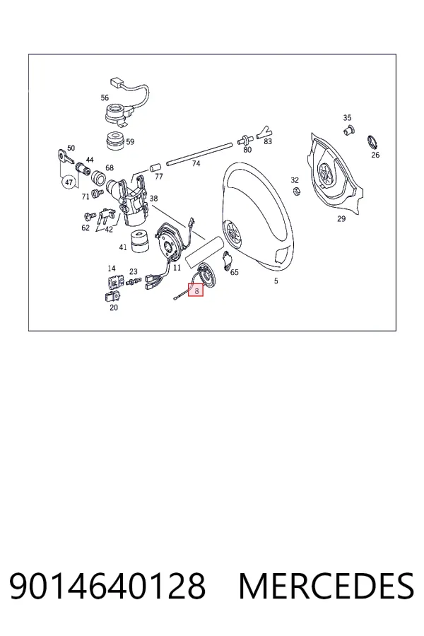 Anel AIRBAG de contato, cabo plano do volante 9014640128 Mercedes