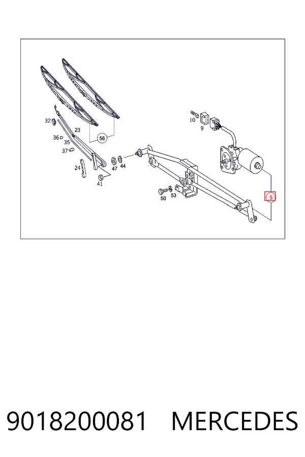 Trapézio de limpador pára-brisas 9018200081 Mercedes