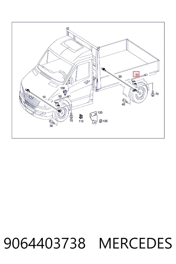 Sensor dianteiro de desgaste das sapatas do freio 9064403738 Mercedes