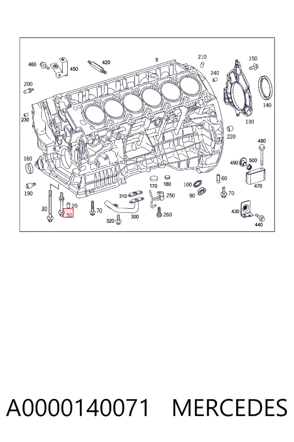 Parafuso de panela de motor A0000140071 Mercedes