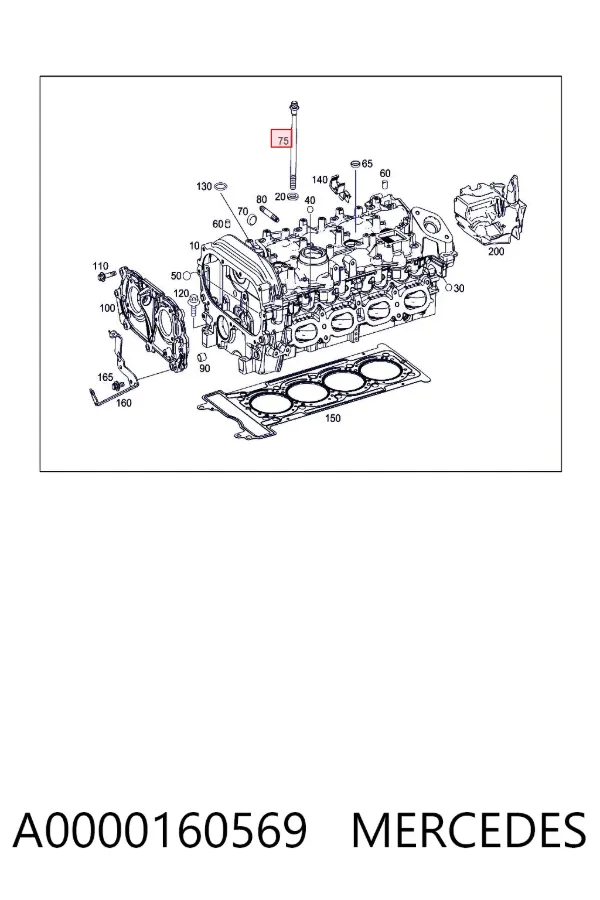 Parafuso de cabeça de motor (CBC) A0000160569 Mercedes