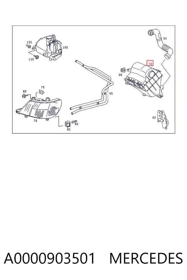 Caixa de filtro de ar A0000903501 Mercedes