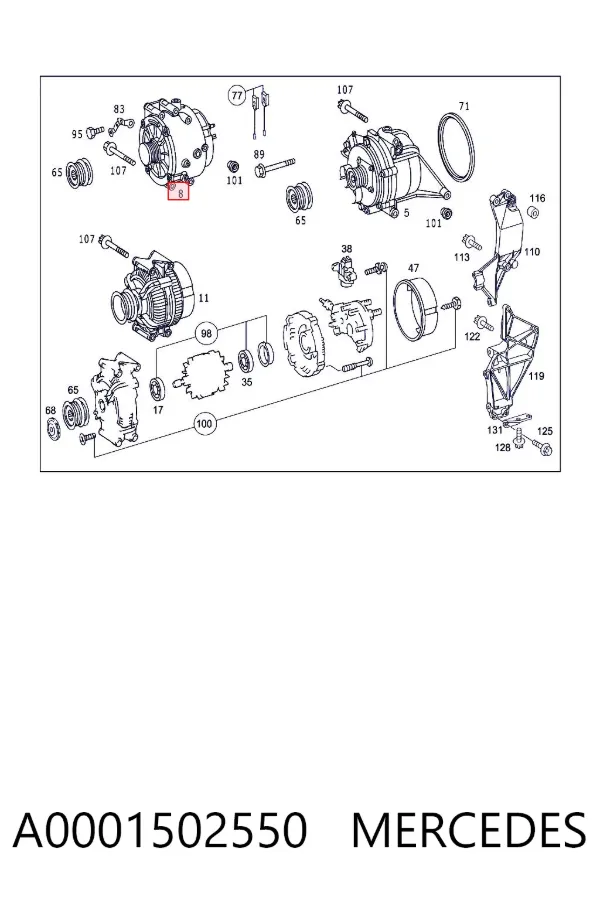 Gerador A0001502550 Mercedes