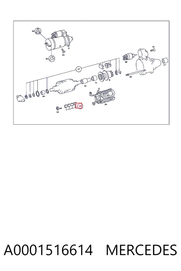 Escova do motor de arranco A0001516614 Mercedes