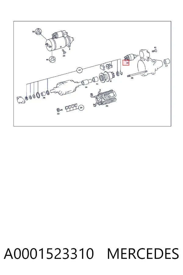 Relê retrator do motor de arranco A0001523310 Mercedes
