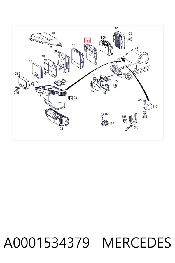 Módulo de direção (Centralina eletrônica) de motor A0001534379 Mercedes
