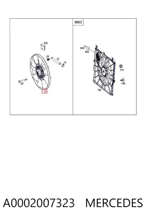 Acoplamento viscoso de ventilador de esfriamento A0002007323 Mercedes