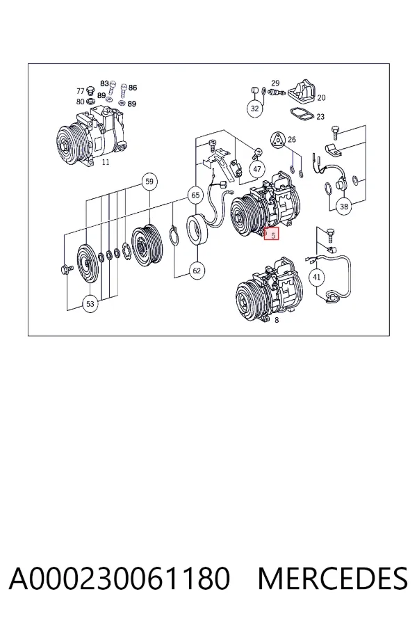 Compressor de aparelho de ar condicionado A000230061180 Mercedes