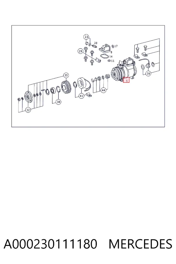 Compressor de aparelho de ar condicionado A000230111180 Mercedes