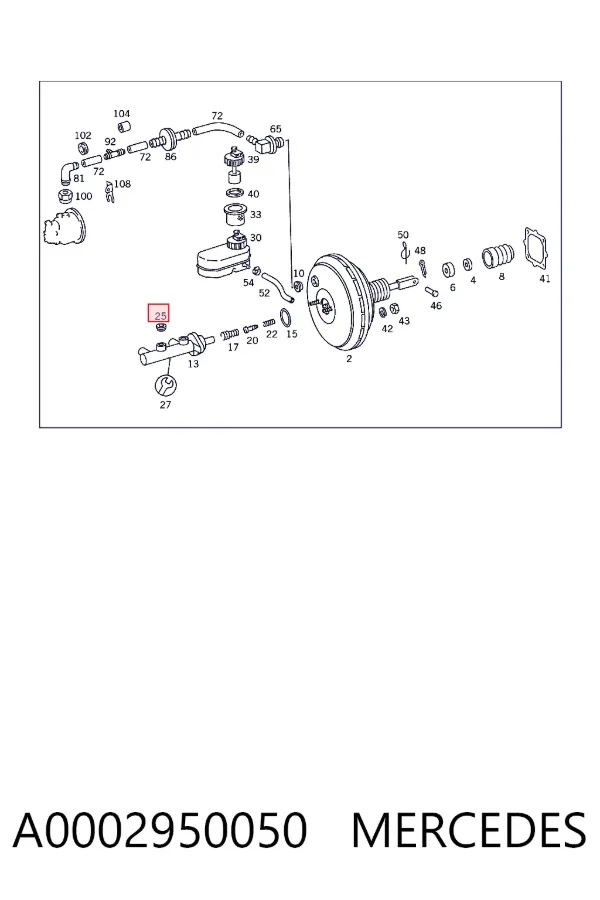 Kit de reparação de cilindro mestre do freio A0002950050 Mercedes