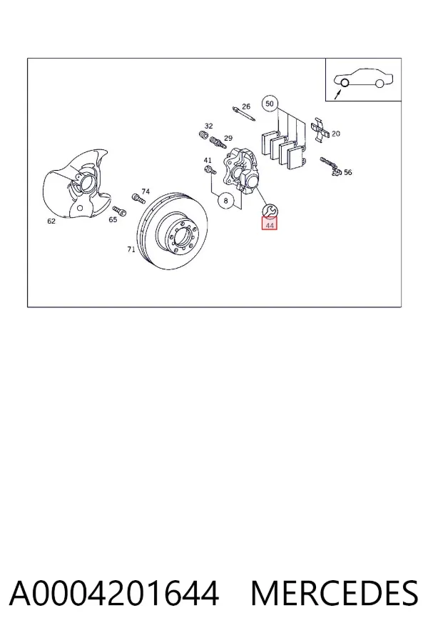 Kit de reparação de suporte do freio dianteiro A0004201644 Mercedes