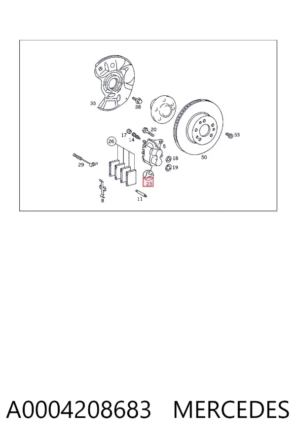 Kit de reparação de suporte do freio dianteiro A0004208683 Mercedes