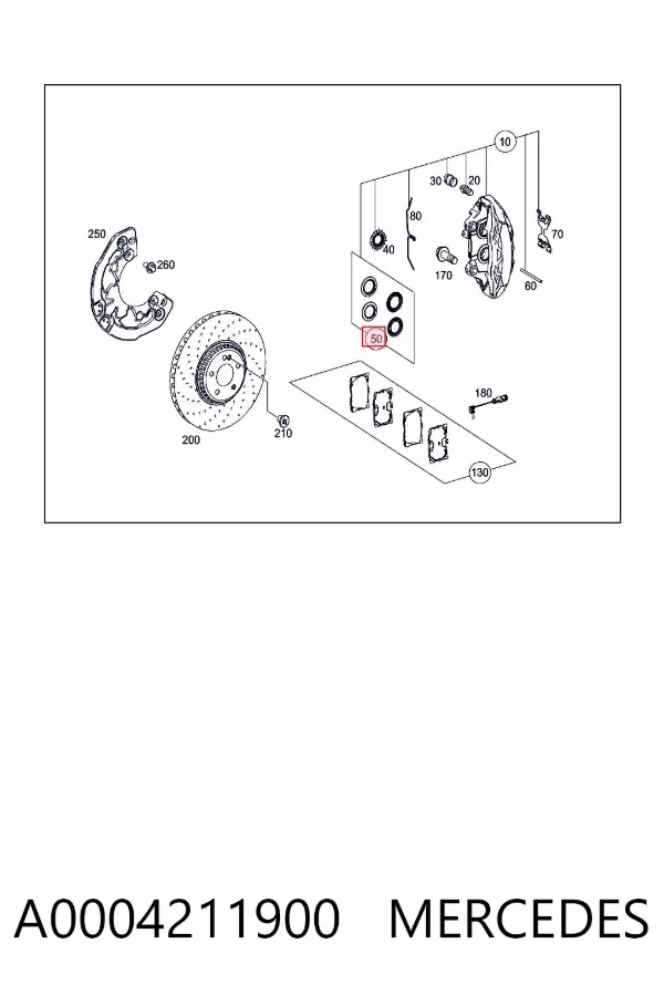Kit de reparação de suporte do freio dianteiro A0004211900 Mercedes