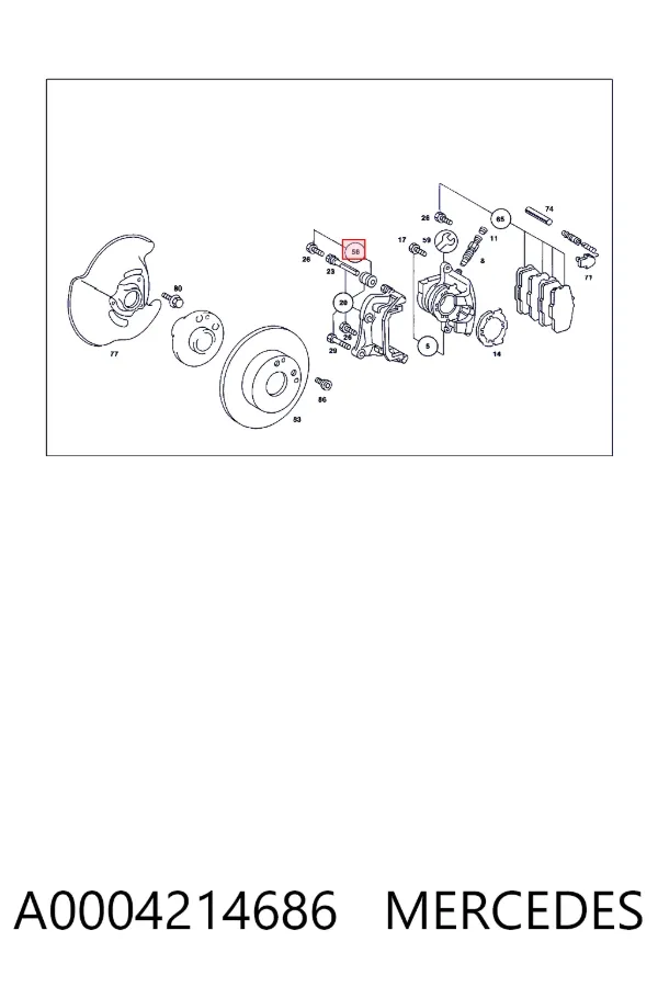 Kit de reparação de suporte do freio dianteiro A0004214686 Mercedes