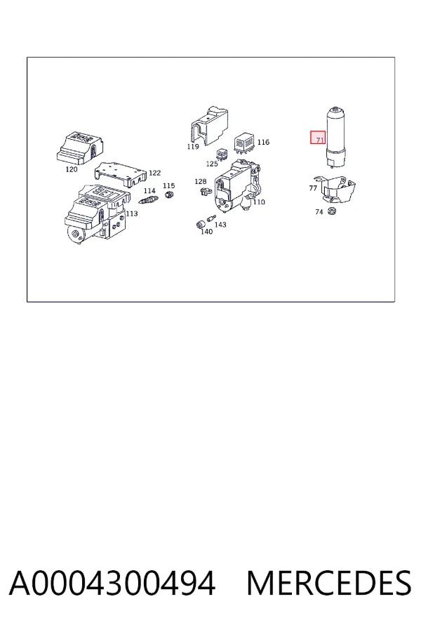 Tanque de recepção do sistema pneumático A0004300494 Mercedes