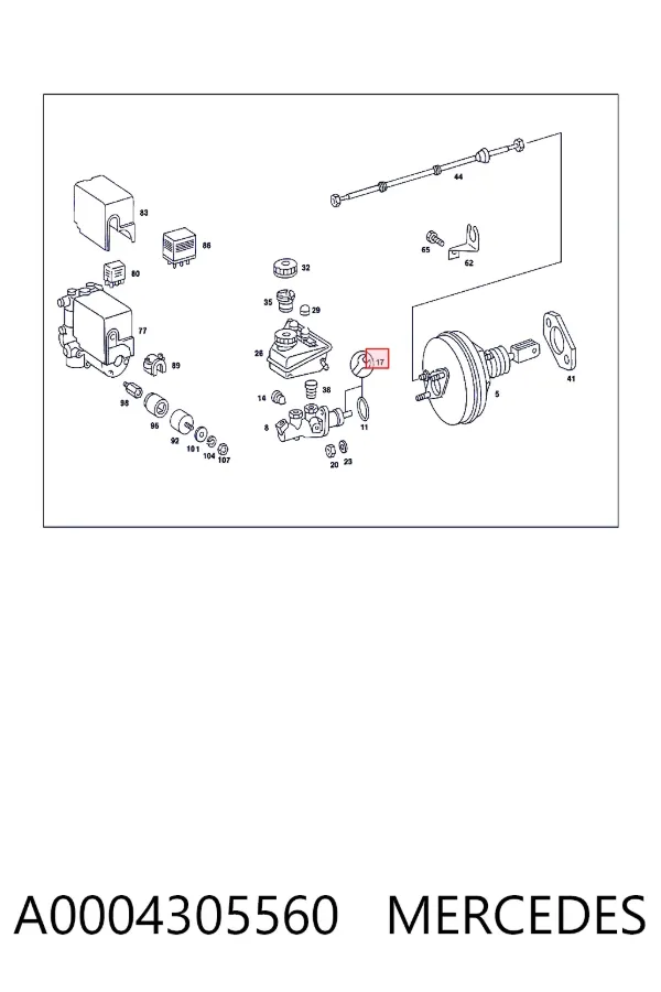 Kit de reparação de cilindro mestre do freio A0004305560 Mercedes