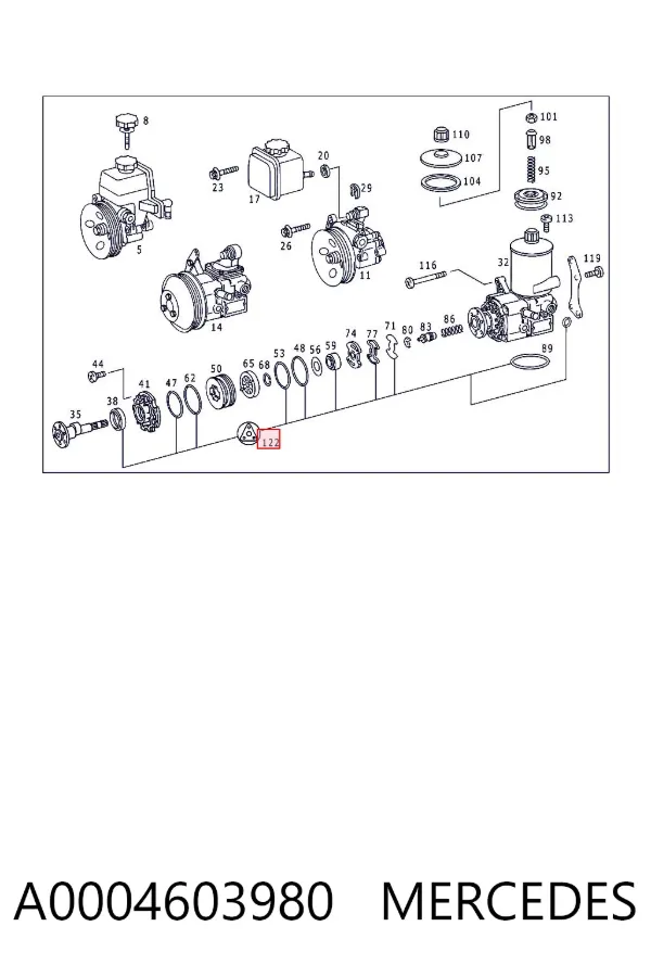 Kit de reparação da bomba da Direção hidrâulica assistida A0004603980 Mercedes