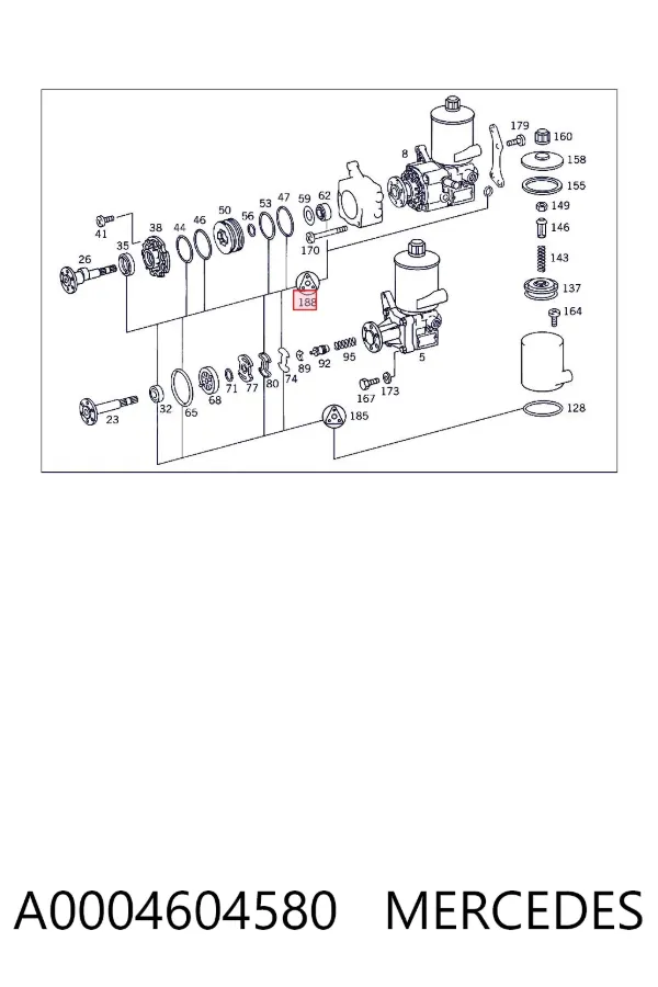 Kit de reparação da bomba da Direção hidrâulica assistida A0004604580 Mercedes
