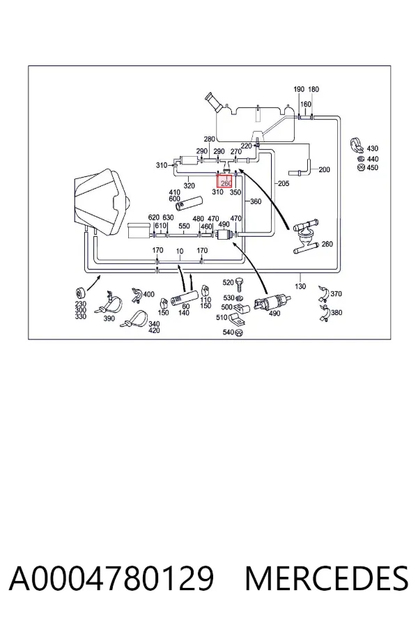 Válvula de fornecimento de ar secundário A0004780129 Mercedes