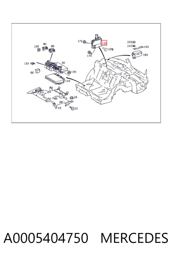 Unidade de dispositivos de segurança A0005404750 Mercedes