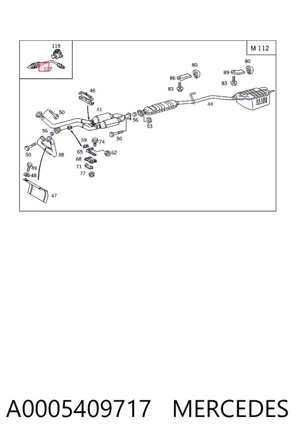 Sonda lambda, sensor de oxigênio até o catalisador A0005409717 Mercedes