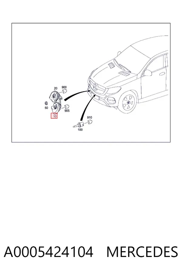Sinal sonoro (cláxon) A0005424104 Mercedes