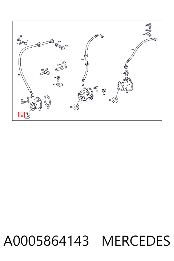 Kit de reparação da bomba de vácuo A0005864143 Mercedes