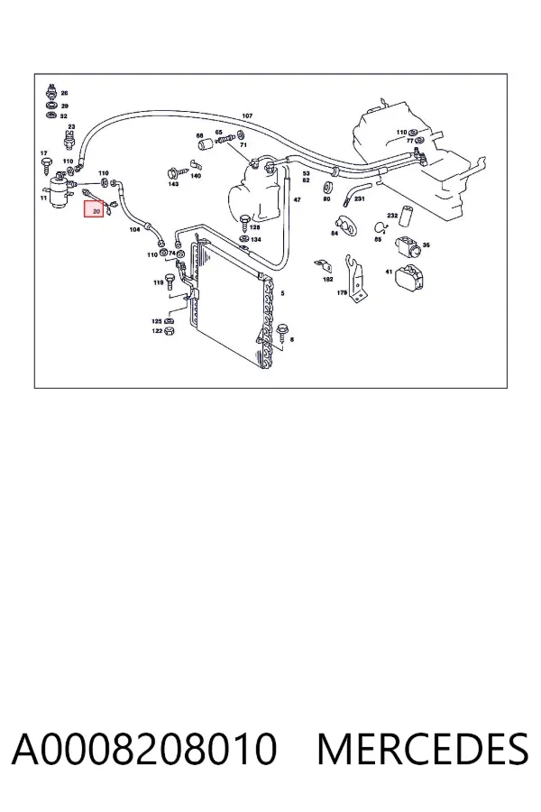 Sensor de pressão absoluta de aparelho de ar condicionado A0008208010 Mercedes