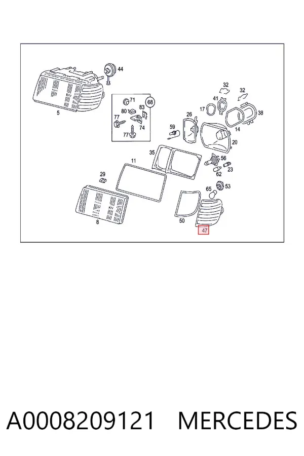 Pisca-pisca direito A0008209121 Mercedes