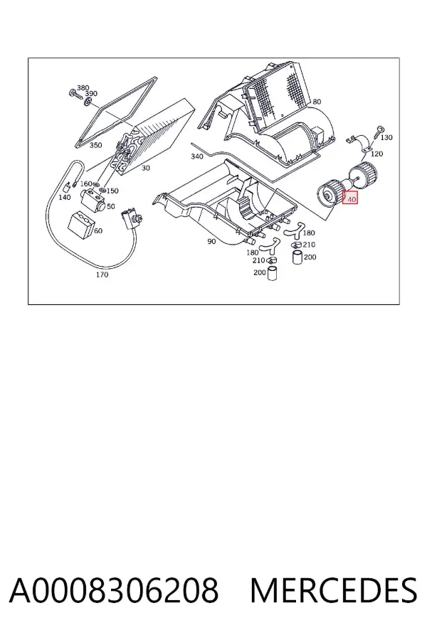 Motor de ventilador de forno (de aquecedor de salão) A0008306208 Mercedes