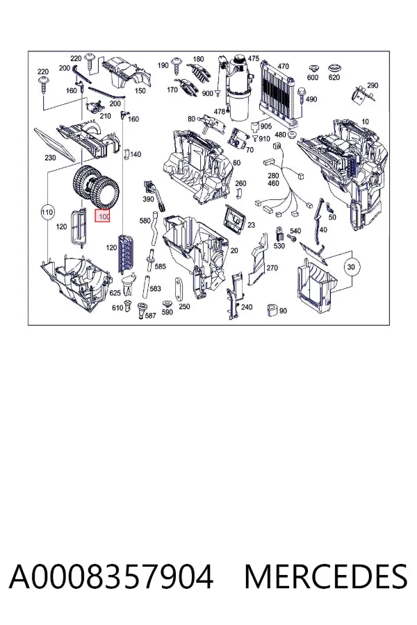 Motor de ventilador de forno (de aquecedor de salão) A0008357904 Mercedes