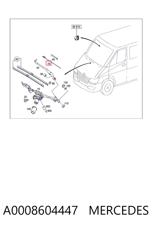 Injetor de fluido para lavador de pára-brisas A0008604447 Mercedes