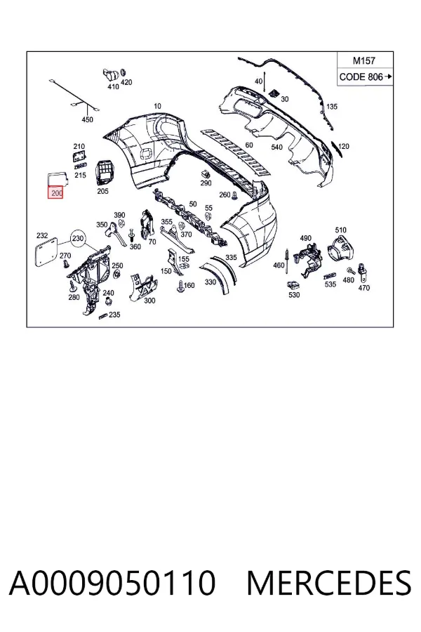 Sensor de radar de distância A0009050110 Mercedes