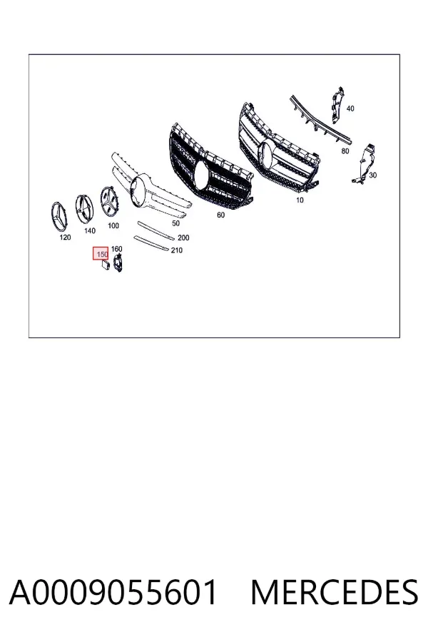 Sensor de radar de distância A0009055601 Mercedes