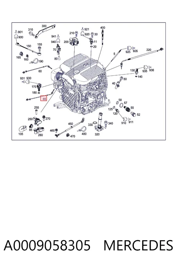 Sensor de temperatura dos gases de escape (GE), antes de turbina A0009058305 Mercedes