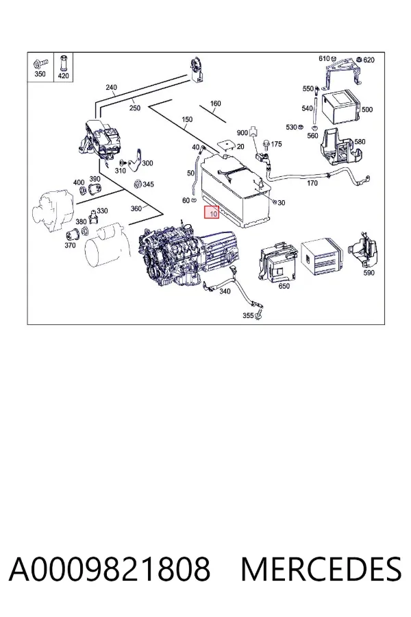 Bateria recarregável (PILHA) A0009821808 Mercedes