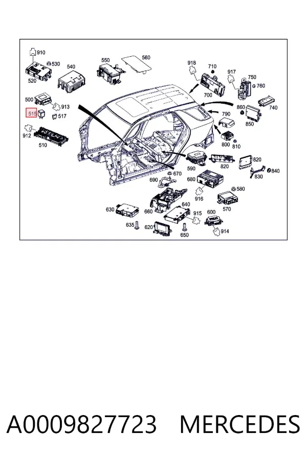 Relê das luzes de nevoeiro A0009827723 Mercedes