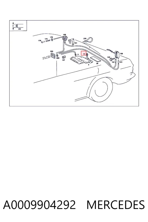 Cápsula (prendedor) de fixação de grelha do radiador ao panel A0009904292 Mercedes