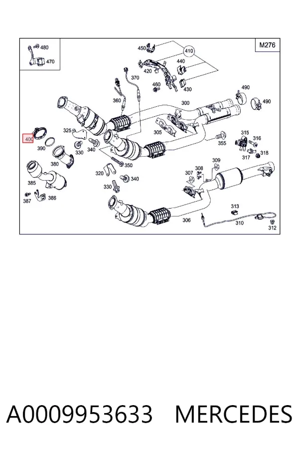 Braçadeira de fixação de catalisador para a turbina A0009953633 Mercedes