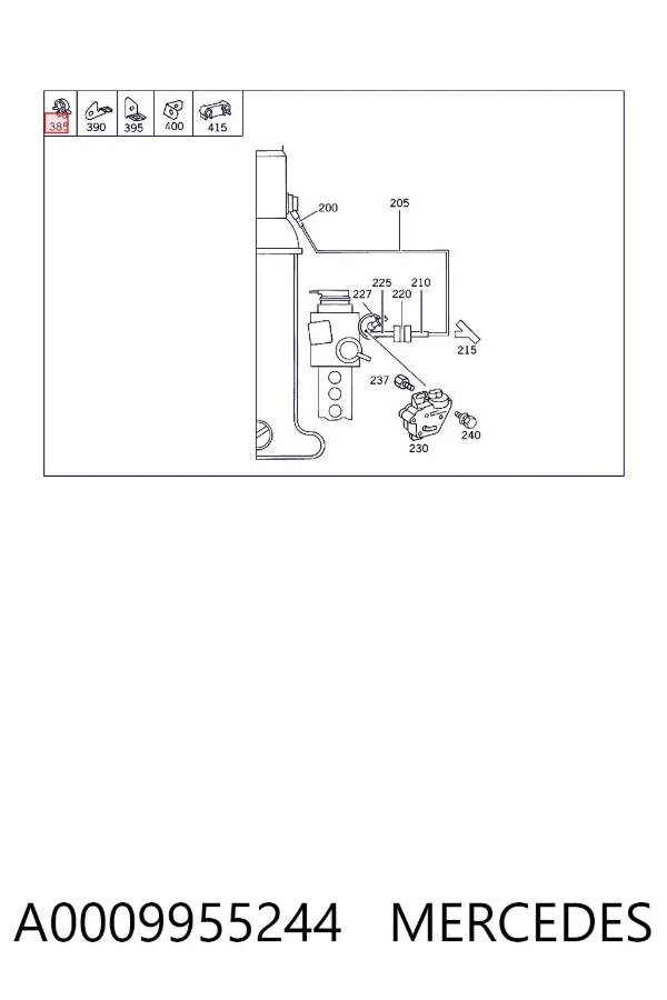Fixador (braçadeira) de fios elétricos A0009955244 Mercedes