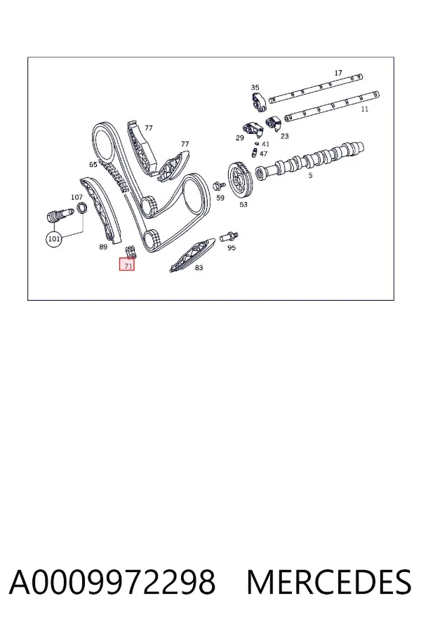 Fecho de cadeia A0009972298 Mercedes