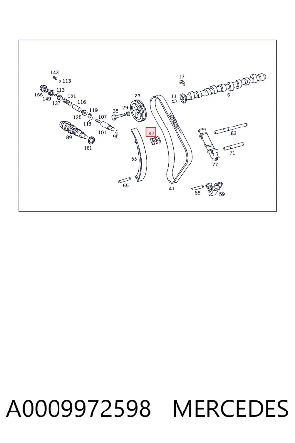 Fecho de cadeia A0009972598 Mercedes