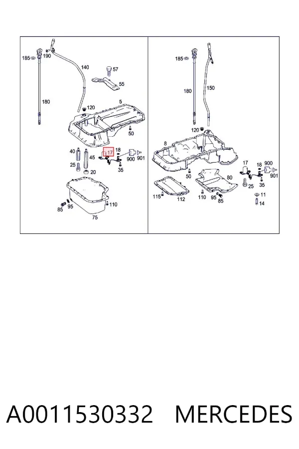 Sensor do nível de óleo de motor A0011530332 Mercedes