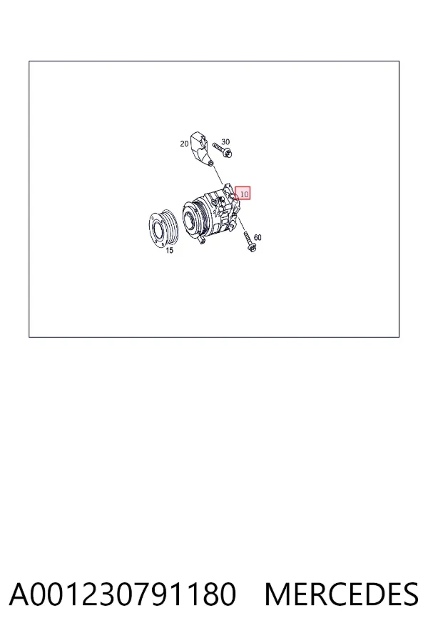 Compressor de aparelho de ar condicionado A001230791180 Mercedes