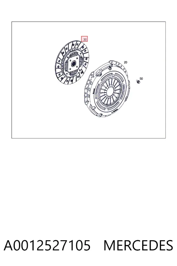 Disco de embraiagem A0012527105 Mercedes